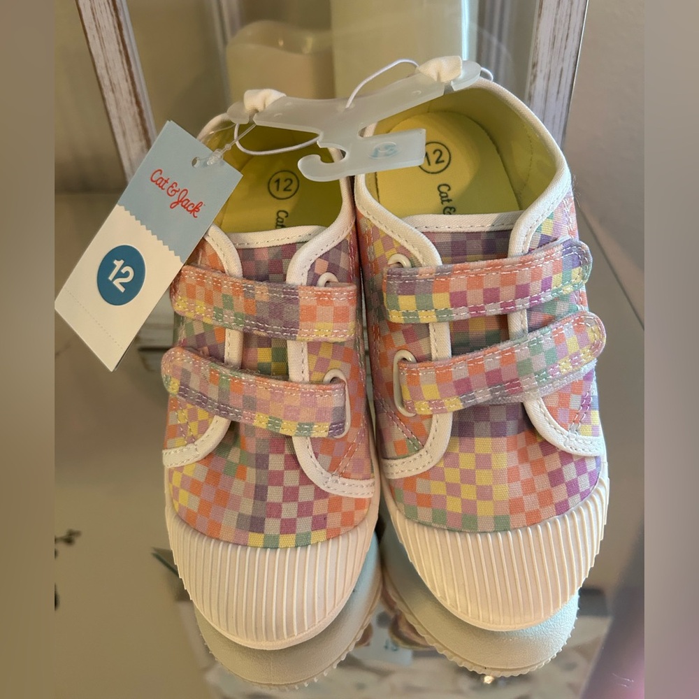 Cat & Jack Pink and Purple Sneakers with Velcro Straps